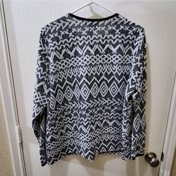 Rebecca Malone Aztec black & white cardigan size‎ XL - Picture 2 of 4